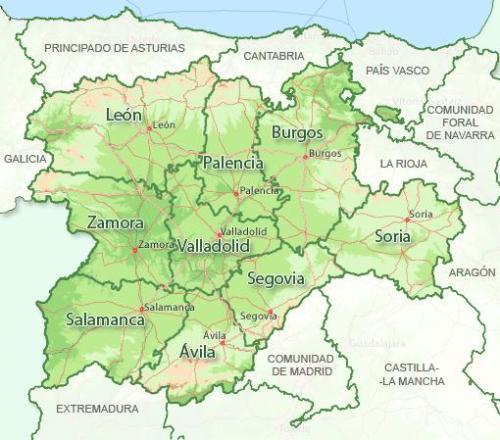Mapa de Castilla y León