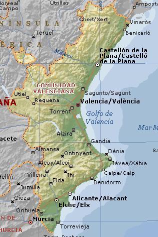 Mapa de la Comunidad Valenciana Mapa de la Comunidad Valenciana