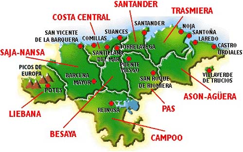 Mapa de Cantabria