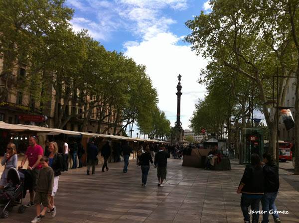 Las Ramblas con Colón al fondo